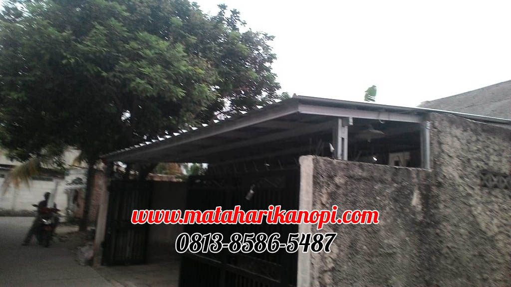 Hasil Pemasangan Kanopi Baja Ringan Atap Spandek Standar di Tirtamulya 3 Belakang Kawasaki Grand Depok City