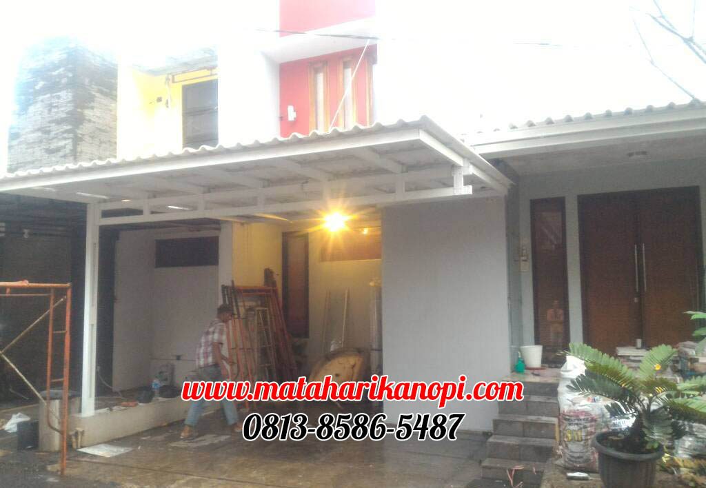 Hasil Pemasangan Kanopi Baja Ringan Atap Alderon Sunpanel Super Elegan di Ciracas Cibubur Jakarta Timur