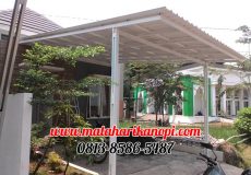 Hasil Pemasangan Kanopi Baja Ringan Atap Alderon Sunpanel Type Super Elegan Plus Cat Putih di Puri Insani 2 Grand Depok City