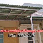 Hasil Pemasangan Kanopi Baja Ringan Atap Go Green Hijau Paket Standar di Mampang Hills Blok G8 No 20 Depok