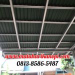 Hasil Pemasangan Kanopi Baja Ringan Atap Go Green Hijau Paket Standar di Mampang Hills Blok G8 No 20 Depok