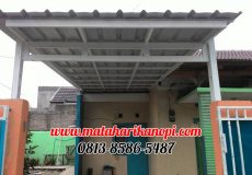 Hasil Pemasangan Kanopi Baja Ringan Atap Spandek Super Elegan Plus Cat Putih Depok