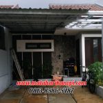 Hasil Pemasangan Kanopi Baja Ringan Atap Spandek Ekonomis di Orchid Green Village Tanah Baru Beji Depok