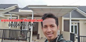 Hasil Pemasangan Kanopi Baja Ringan Atap Alderon RS Super Elegan Plus Cat Putih di Pondok Rajeg Residence