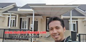 Hasil Pemasangan Kanopi Baja Ringan Atap Alderon RS Super Elegan Plus Cat Putih di Pondok Rajeg Residence