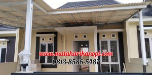 Hasil Pemasangan Kanopi Baja Ringan Atap Alderon RS Super Elegan Plus Cat Putih di Pondok Rajeg Residence