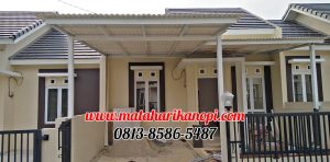 Hasil Pemasangan Kanopi Baja Ringan Atap Alderon RS Super Elegan Plus Cat Putih di Pondok Rajeg Residence