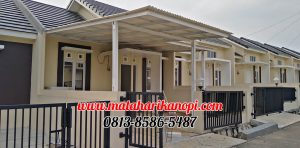 Hasil Pemasangan Kanopi Baja Ringan Atap Alderon RS Super Elegan Plus Cat Putih di Pondok Rajeg Residence