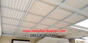 Hasil Pemasangan Kanopi Baja Ringan Atap Alderon RS Super Elegan Plus Cat Putih di Pondok Rajeg Residence