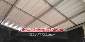 Hasil Pemasangan Kanopi Baja Ringan Atap Alderon Sunpanel Standar di Pondok Rajeg Residence