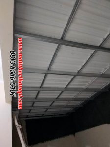 Hasil Pemasangan Kanopi Baja Ringan Atap Alderon Sunpanel Standar di Pondok Rajeg Residence