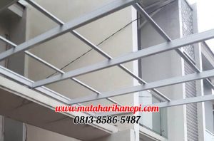 Hasil Pemasangan Kanopi Baja Ringan Atap Alderon Sunpanel di Villa Rizki Ilhami 2 Sawangan Depok