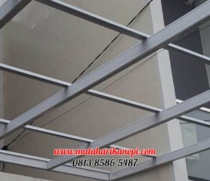 Hasil Pemasangan Kanopi Baja Ringan Atap Alderon Sunpanel di Villa Rizki Ilhami 2 Sawangan Depok