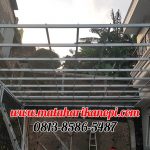 Hasil Pemasangan Kanopi Baja Ringan Atap Spandek Elegan Plus Cat Putih di Bukit Pelangi Residence