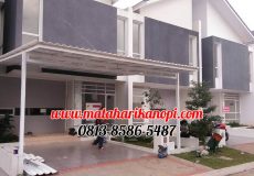 Hasil Pemasangan Kanopi Baja Ringan Atap Alderon Sunpanel Super Elegan Plus Cat Putih di Cibubur Jakarta Timur