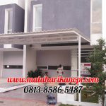 Hasil Pemasangan Kanopi Baja Ringan Atap Alderon Sunpanel Super Elegan Plus Cat Putih di Cibubur Jakarta Timur