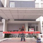 Hasil Pemasangan Kanopi Baja Ringan Atap Alderon Sunpanel Super Elegan Plus Cat Putih di Cibubur Jakarta Timur