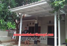 kanopi baja ringan atap alderon sunpanel elegan plus cat putih di CInere Agung Residence