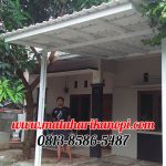 kanopi baja ringan atap alderon sunpanel elegan plus cat putih di CInere Agung Residence
