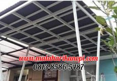 Hasil Pemasangan Kanopi Baja Ringan Atap Go Green Abu-abu di Grand Depok City