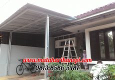 Hasil Pemasangan Kanopi Baja Ringan Atap Spandek Ekonomis di Tanah Baru Beji Depok