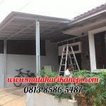 Hasil Pemasangan Kanopi Baja Ringan Atap Spandek Ekonomis di Tanah Baru Beji Depok