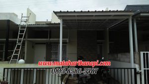 Hasil Pemasangan Kanopi Baja Ringan Atap Spandek Elegan Plus Cat Putih di Perum Griya Bukit Jaya 2