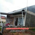Hasil Pemasangan Kanopi Baja Ringan Atap Spandek Super Elegan Plus Cat Putih di Tanah Baru Beji Depok