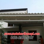 Hasil Pemasangan Kanopi Baja Ringan Atap Alderon Sunpanel Super Elegan Plus Cat Putih di Kalimulya, Pondok Rajeg, Depok