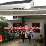 Hasil Pemasangan Kanopi Baja Ringan Atap Alderon Sunpanel Super Elegan Plus Cat Putih di Kalimulya, Pondok Rajeg, Depok