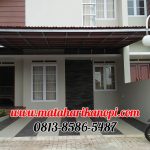 Hasil Pemasangan Kanopi Baja Ringan Atap Go Green Merah Type Ekonomis di Perum Mahoni Beji Timur Depok