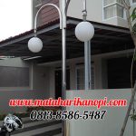 Hasil Pemasangan Kanopi Baja Ringan Atap Go Green Merah Type Ekonomis di Perum Mahoni Beji Timur Depok