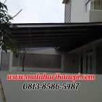 Hasil Pemasangan Kanopi Baja Ringan Atap Go Green Merah Type Ekonomis di Perum Mahoni Beji Timur Depok