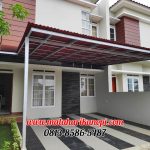 Hasil Pemasangan Kanopi Baja Ringan Atap Go Green Merah Type Ekonomis di Perum Mahoni Beji Timur Depok