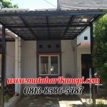 Hasil Pemasangan Kanopi Baja Ringan Atap Spandek Standar Plus Cat Hitam di Perum Sukma Asri Perdana Sidamukti, Sukamaju, Depok