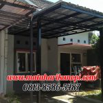 Hasil Pemasangan Kanopi Baja Ringan Atap Spandek Standar Plus Cat Hitam di Perum Sukma Asri Perdana Sidamukti, Sukamaju, Depok