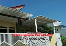 Hasil Pemasangan Kanopi Baja Ringan Atap Alderon Sunpanel Super Elegan Plus Cati Putih di Kalimulya Depok