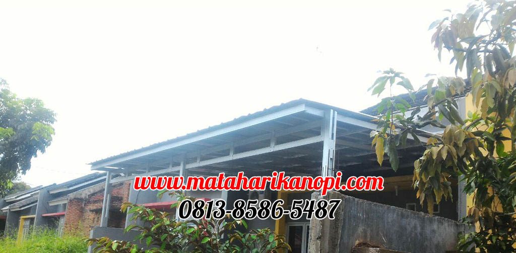 Hasil Pemasangan Kanopi Baja Ringan Atap Spandek Elegan Plus Cremona di Graha Mulya Cibinong