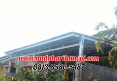 Hasil Pemasangan Kanopi Baja Ringan Atap Spandek Elegan Plus Cremona di Graha Mulya Cibinong
