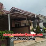 Hasil Pemasangan Kanopi Baja Ringan Atap Go Green Elegan Merah Plus Cat Putih di Graha Mampang Mas Depok