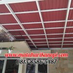 Hasil Pemasangan Kanopi Baja Ringan Atap Go Green Elegan Merah Plus Cat Putih di Graha Mampang Mas Depok