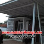 Hasil Pemasangan Kanopi Baja Ringan Atap Alderon Sunpanel Super Elegan Plus Cat Putih di Green Cempaka Cibubur Jakarta Timur