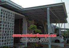 Hasil Pemasangan Kanopi Baja Ringan Atap Alderon Sunpanel di Green Cempaka Cibubur Jakarta Timur