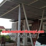 Hasil Pemasangan Kanopi Baja Ringan Atap Alderon Sunpanel Super Elegan Plus Cat Putih di Green Cempaka Cibubur Jakarta Timur