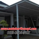 Hasil Pemasangan Kanopi Baja Ringan Atap Alderon Sunpanel Super Elegan Plus Cat Putih di Green Cempaka Cibubur Jakarta Timur