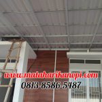 Hasil Pemasangan Kanopi Baja Ringan Atap Alderon Sunpanel Super Elegan Plus Cat Putih di Green Cempaka Cibubur Jakarta Timur