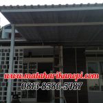 Hasil Pemasangan Kanopi Baja Ringan Atap Alderon Sunpanel Super Elegan Plus Cat Putih di Green Cempaka Cibubur Jakarta Timur
