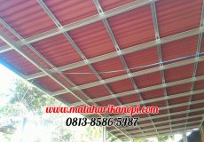 Hasil Pemasangan Kanopi Baja Ringan Murah Atap Go Green Murah di Villa Mutiara