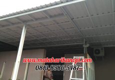 Hasil Pemasangan Kanopi Baja Ringan Atap Alderon Sunpanel Plus Cat Putih Depok