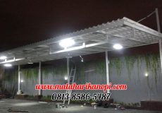 Hasil Pemasangan Kanopi Baja Ringan Atap Alderon Super Elegan Plus Cat Putih untuk Tempat Cuci Steam